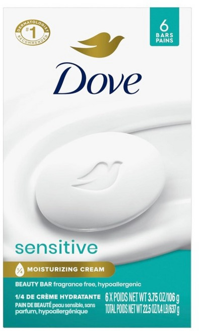 국내배송 도브 센서티브 모이스처라이징 비누 6개 1set, 106g, 6개입