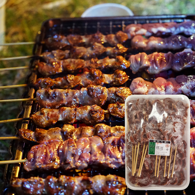 국내산 닭 염통 꼬치 캠핑 요리, 1kg, 1개
