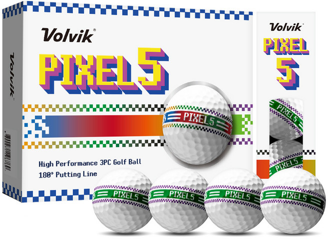 볼빅 골프공 픽셀5 고반발 아트볼 3피스, 그린, 12개입, 1개