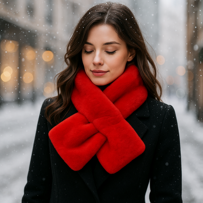 하트워밍 부들보송 퍼 머플러 목도리/ 슬림핏 겨울 방한 데일리