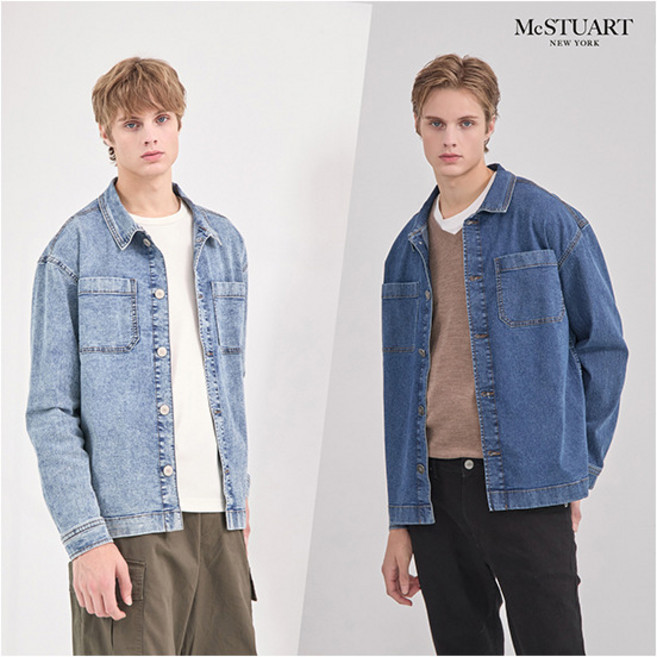 [맥스튜어트] [최초가 77 000원]() 슈퍼스트레치 남성 데님 자켓 2종