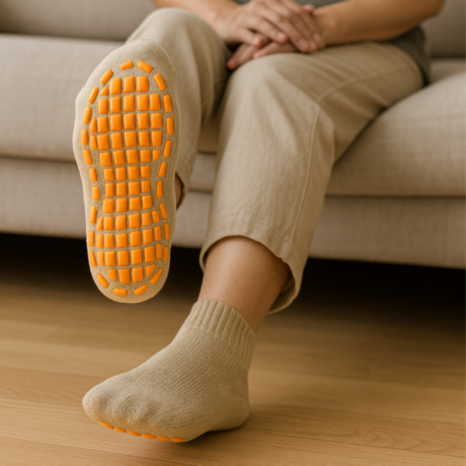 발산마켓 노인 미끄럼방지 단색 양말 7켤레 어르신 요양