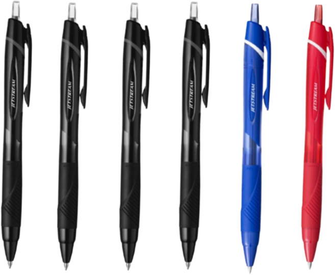 유니 제트스트림 유성볼펜 0.7mm SXN-150-07, 혼합(흑4청1적1), 6개