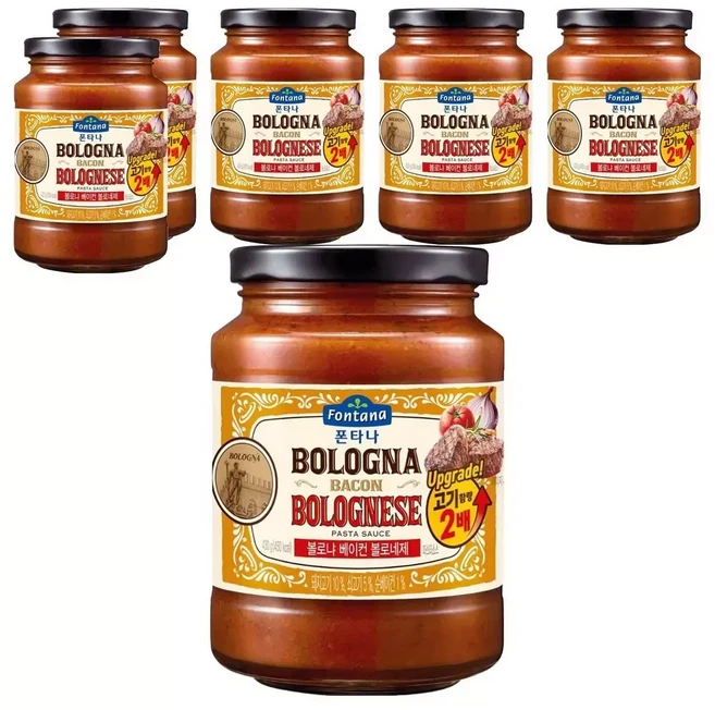 폰타나 볼로냐 베이컨 볼로네제 파스타 소스 430g 6개, 1개