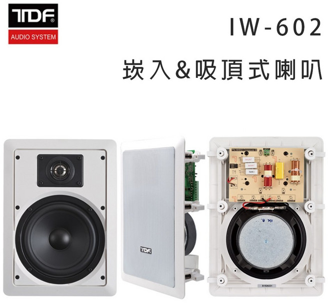 TDF IW-602 崁入/吸頂式喇叭，打造家庭劇院級音響體驗，享受高品質音樂饗宴, 白色