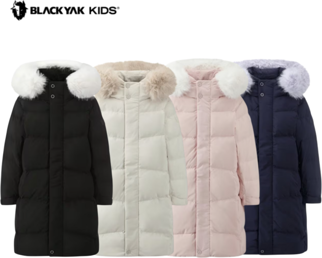 [백화점발송] 블랙야크키즈 남여공용 패딩자켓 롱패딩 후드다운자켓 겨울야상 방한패딩