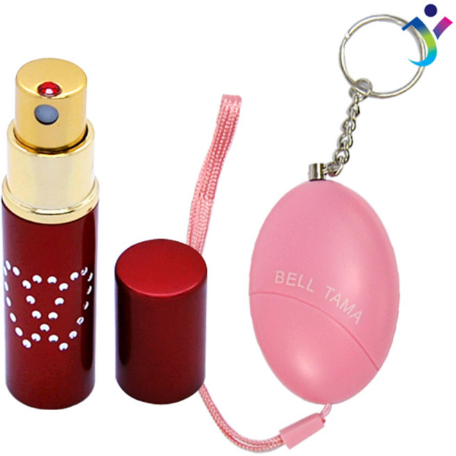 원투세이퍼 하트 + 벨타마경보기 세트 호신용스프레이 경보기 호신용품 TV테스트, 01_원투세이퍼 하트+벨타마 핑크