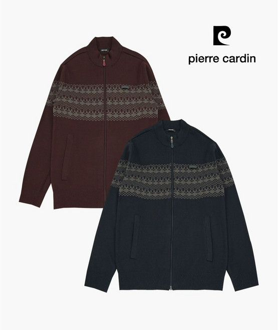 pierre cardin 피에르가르뎅 페어아일 패턴 가을 겨울 남성 니트 가디건 QKC361_NCPT