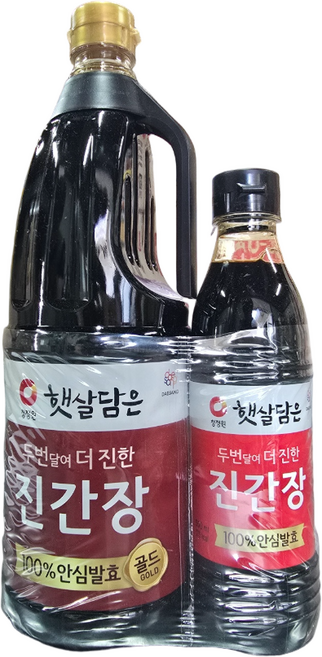 청정원 햇살담은 두번달여 더 진한 진간장 골드 1.7 + 진간장 500 세트, 1세트, 2.2L