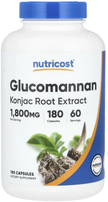 Nutricost 글루코만난 곤약 뿌리추출물 1800mg 캡슐 180정(캡슐 1정당 600mg), Nutricost글루코만난곤약뿌리추출물1800mg캡슐1, 1개, 180정 - 쿠팡