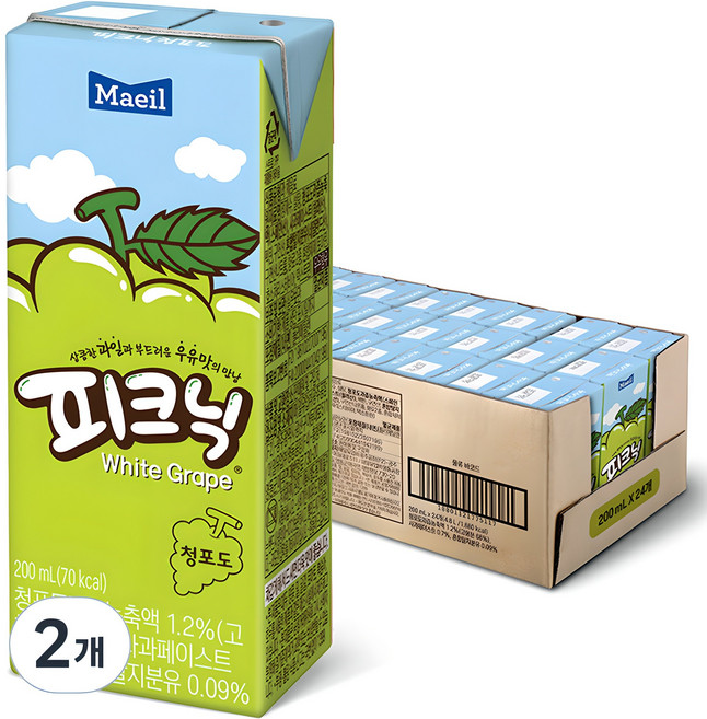 피크닉 청포도, 200ml, 48개