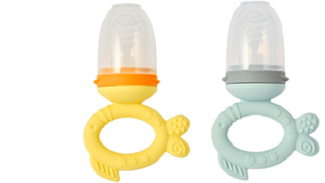 베이비 실리콘 과즙망 1+1 옐로우+민트, 3개