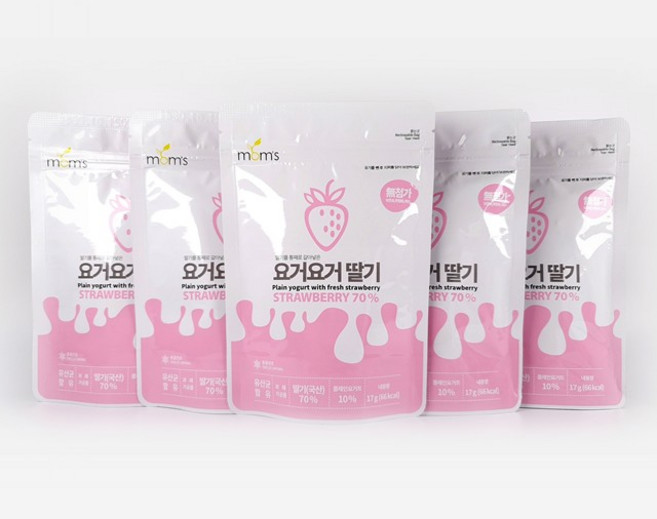 moms 요거요거 유아간식볼, 딸기맛, 5개, 17g