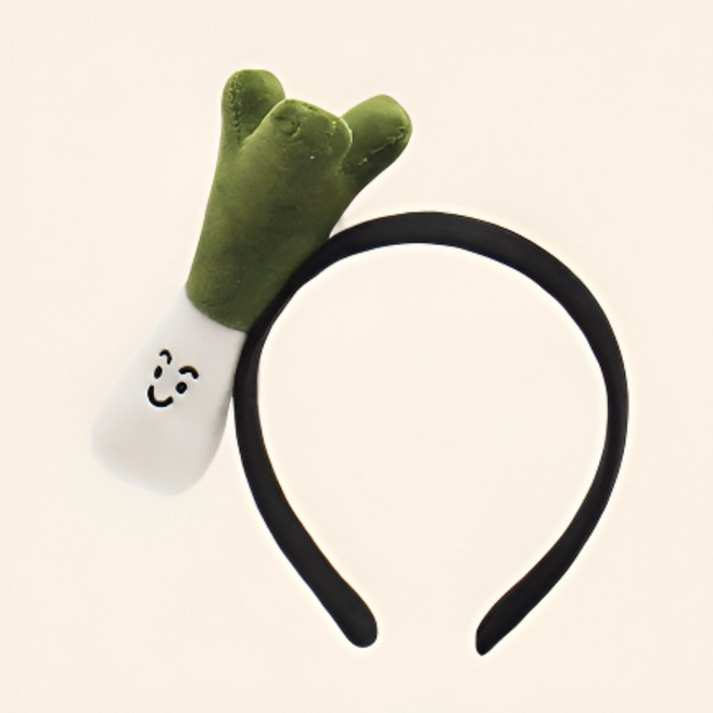 도치코 야채머리띠 양파머리띠 음식머리띠 채소 대파 머리띠 헤어밴드