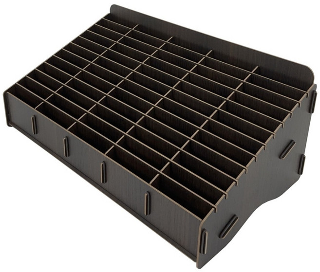 올지 우드 핸드폰보관함 휴대폰 보관함 수거함 정리 수납 학원 학교 회사, 60칸, 다크브라운, 1개