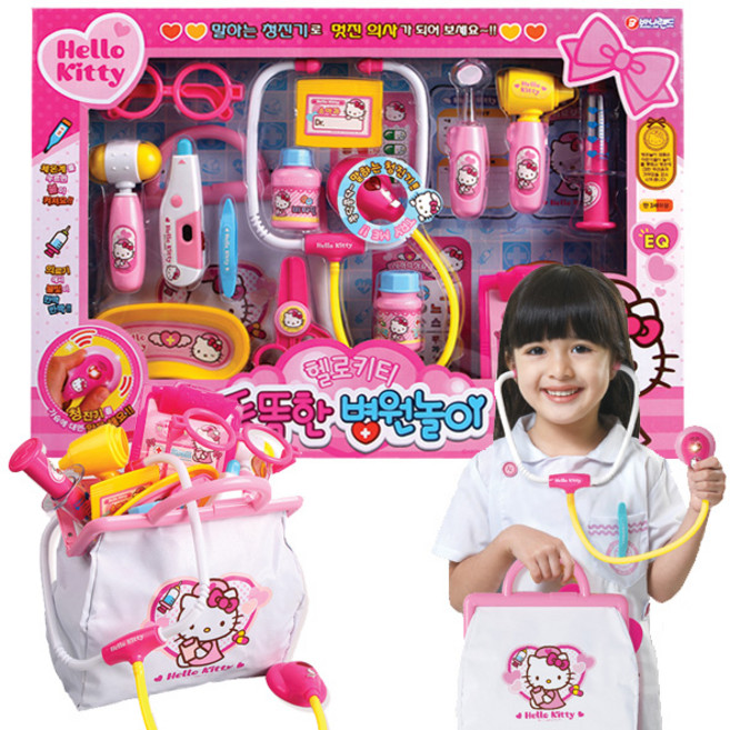 일비 똑똑한 헬로키티병원놀이 어린이집역할놀이 병원놀이장난감 의사놀이, 1개