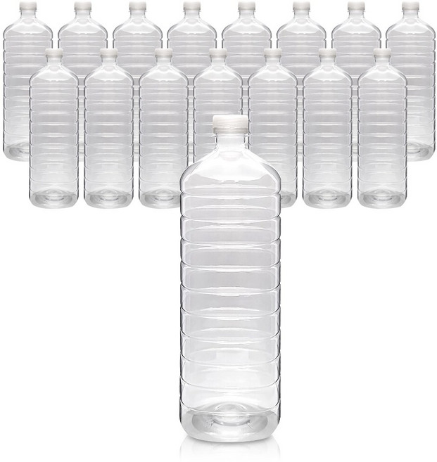 경진기업 페트병 생수병 (사각)1.8L생수사각 30파이 16개 마개 흰색, 1.8L