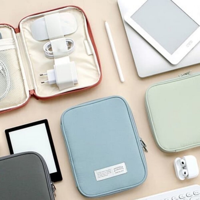 아이코닉 오프닝 이북리더기 케이블파우치 (아이패드 배터리 충전기 태블릿) : ★이북리더기 파우치 추천★, 01 Pale blue