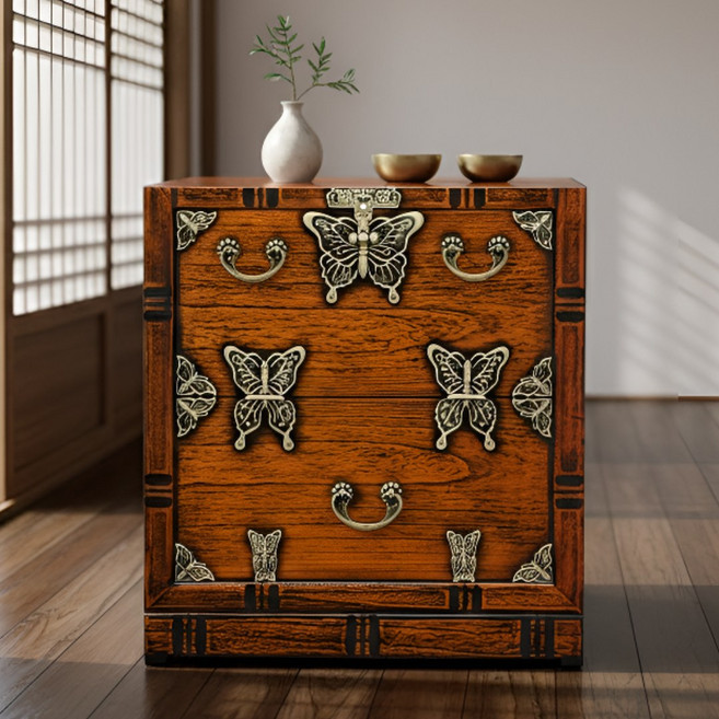 가온공방 원목 나비 반닫이 600 제기함 목기함 전통 고가구 보관함, 1개