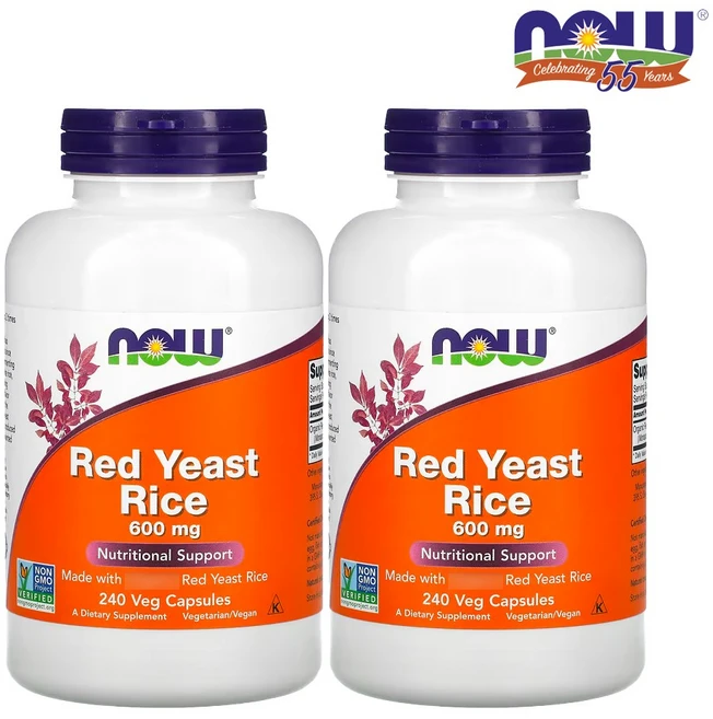 나우푸드 홍국 모나스쿠스 자반 누룩곰팡이 레드이스트라이스 600mg 240캡슐 2개, 240정, 1개 - 쿠팡