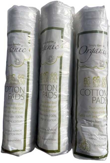 심플리잰틀 유기농 화장솜 100매, 3개, 100매입