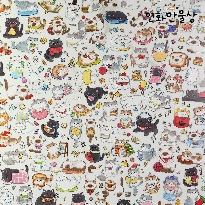 연화만물상 귀여운 고양이 다꾸 스티커 6종 24장 1세트, 6종 세트