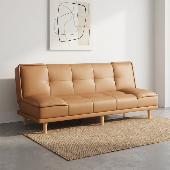 미스트 원룸형 사무실용 편안한 접이식 소파 1인용 가죽소파 MTL6, 오렌지_100cm