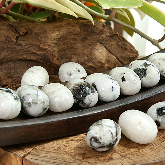 달의 보석 문스톤 힐링 핸드스톤 - 음양의 균형 지혜와 신성한 에너지, B. 텀블스톤(17~18g)