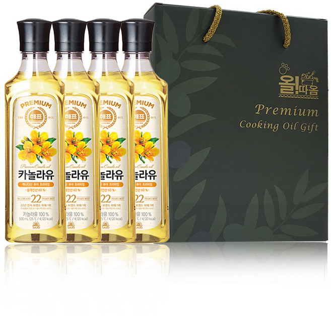고급유 선물세트 1호 카놀라유 4입, 3세트, 500ml