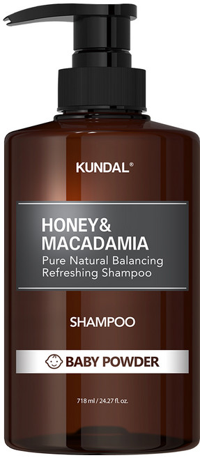 쿤달 허니 앤드 마카다미아 네이처 샴푸 베이비파우더향, 718ml, 1개