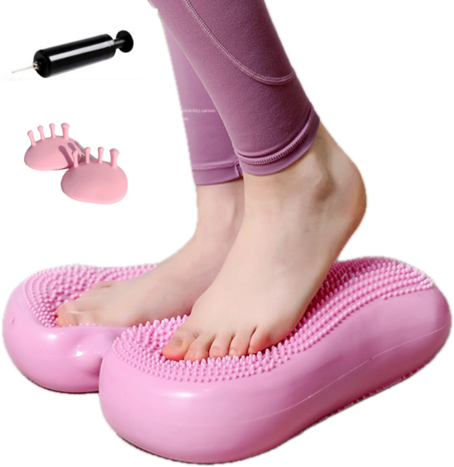 FELITES 무소음 지압 스텝퍼 계단오르기 유산소 운동기구 발 훈련 운동기구 다용도 펌프 세트, 스텝퍼(green)+발 훈련 운동기구(white), 1세트