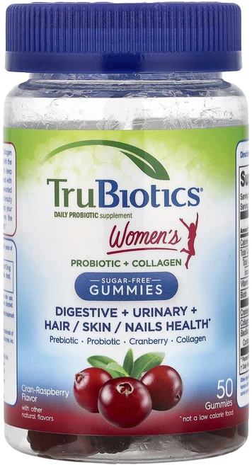 몸관리하세요 겨울입니다 TruBiotics 여성용 프로바이오틱 + 콜라겐 구미젤리 크랜-라즈베리 맛 구미젤리 50개 특별관리진행, TruBiotics여성용프로바이오틱콜라겐구미젤리크랜라즈 - 쿠팡