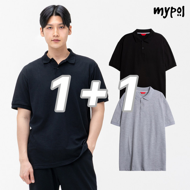 1+1 마이폴 폴로 반팔 PK 카라티 남성 여성 티셔츠