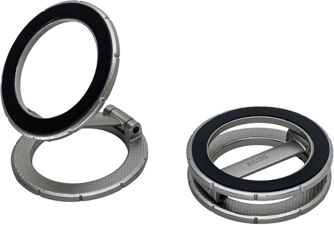 볼체 듀얼핏 맥세이프 차량 핸드폰 거치대 810도 회전 양면 자석, 02.티타늄 실버, 1개