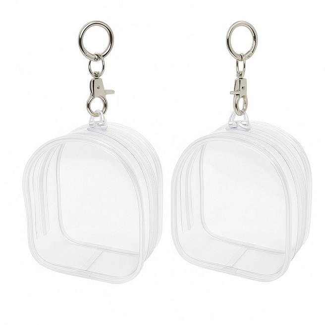 DAILY_PANDA 투명 인형 파우치 키링 보관가방 DP-L06, 2개