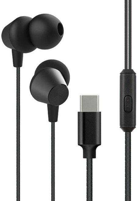 셔우드 커널형 C타입 아이폰 갤럭시 노트북 데스크탑 호환 프리미엄 유선이어폰 IS-WSE01, 블랙