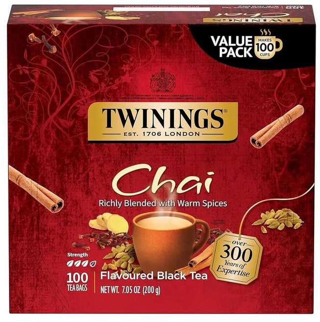 Twinings 버라이어티 팩 잉글리시 브렉퍼스트 얼 그레이 아이리쉬 레이디 카페인 홍차 티백 20개 (4팩), 차이, 100개입 (1팩)