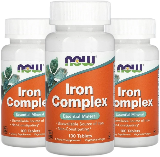 나우푸드 철분 iron 복합체 100정 2+1, 100회분, 3개 - 쿠팡