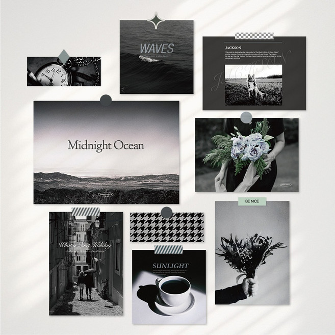 엽서 포스터 블랙 데코팩 ver.01 엽서세트 감성 엽서 인테리어소품, 선택안함