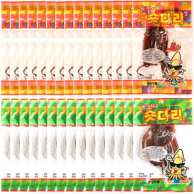 [가온애] 한양식품 오징어 숏다리 (일반+매콤), 15세트, 20g