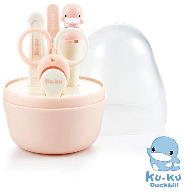 KUKU 嬰幼兒指甲修剪護理組, 酷咕鴨寶貝蛋修容組_粉色, 1個
