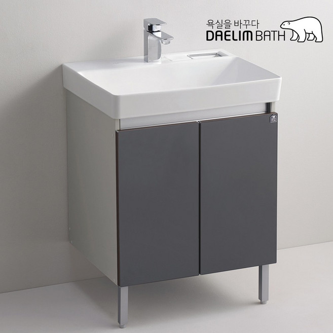 대림바스 세면기 일체형 욕실 하부장 욕실장 CL-1400, 1개, 연그레이,다크 블루 그레이, 크롬 광택