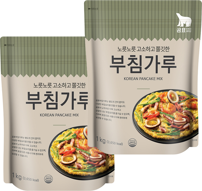 곰표 노릇노릇 고소하고 쫄깃한 부침가루, 1kg, 2개