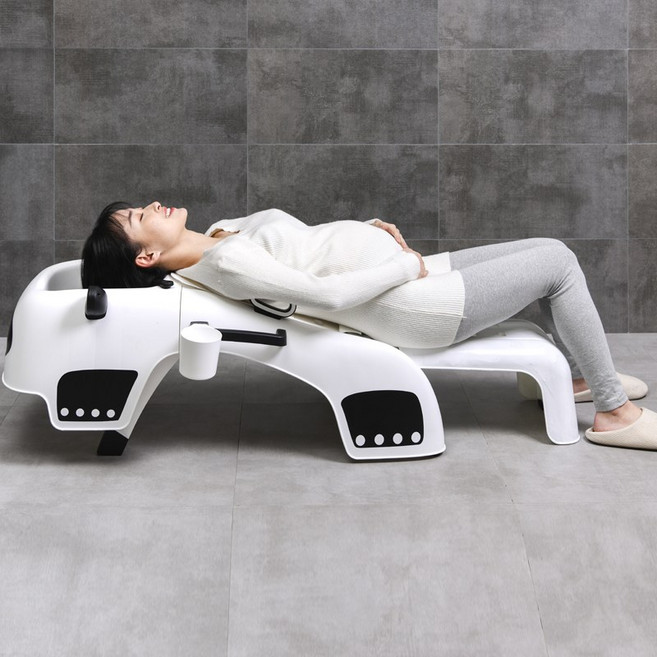 샴푸의자 성인 환자 어르신 머리감기 목욕 용품 휴대, (흰색), 핑크