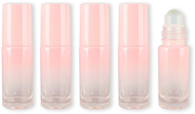 포포라운지 롤온 공병 미니 롤러볼 핑크그라데이션 휴대용 유리 케이스, 5개, 5ml