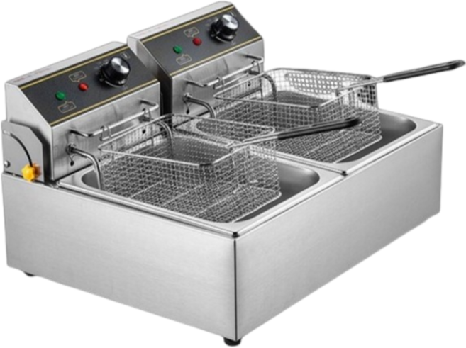 허니앤버니 업소용 튀김기 가정용 전기 타이머 핫도그 치킨 돈까스 2구, 일반형, 10리터 2구