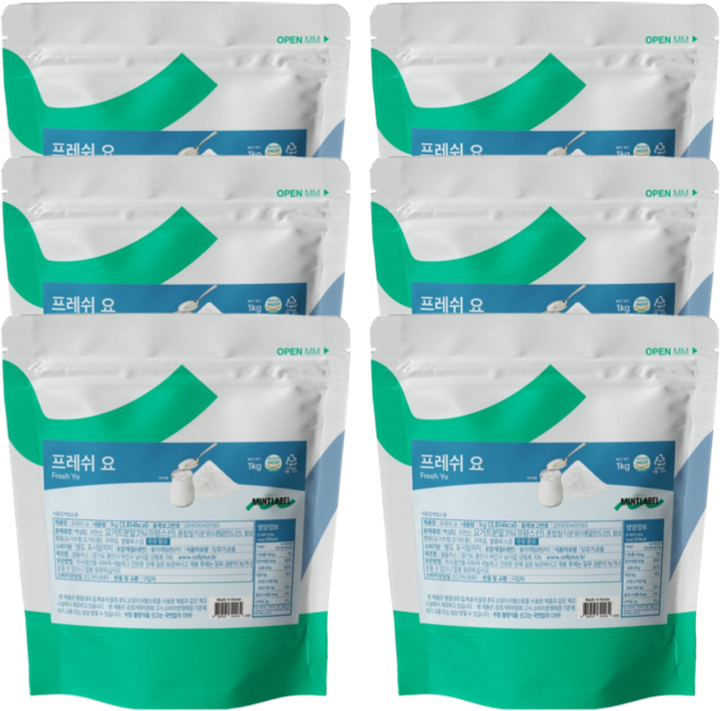 민트라벨 프레쉬요 요거트 파우더, 1kg, 6개, 1개입