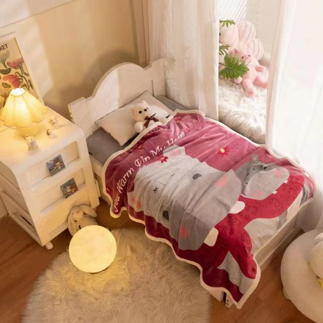 2026 카툰 프린트 플란넬 아기 담요 싱글·더블 레이어 베이비 블랭킷 양모 촉감 부드러운 유아용 덮개