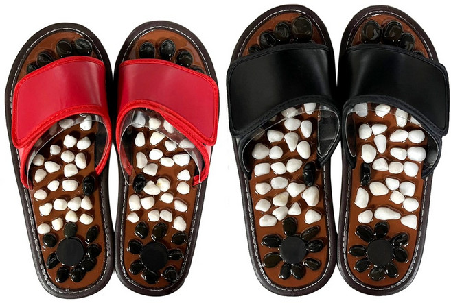 자연석 지압슬리퍼 1+1, 남성용+여성용, 2개