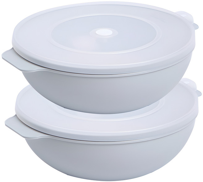 쿡스 전자레인지 찜기 계란찜 라면용기, 라이트그레이, 2개